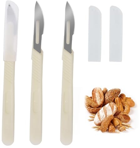 Ryaupy 3PCS Lame Boulange à Long Manche - Pâte et Bretzel Outil de Coupe - Boulanger Slashing Outil pour DIY Graver des Motifs Pain