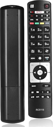 Oxumote RC5118F Télécommande compatible avec Hitachi Digihome Alba Polaroid Finlux TV Remplacement