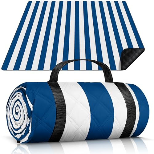 HOEL Coperta Picnic Impermeabile 200x200 cm - Stuoia Mare Imbottita - Stuoie da Spiaggia - Telo da Pi Nic