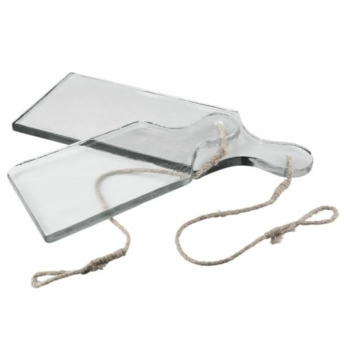 LOBERON Arous Lot de 2 planches à découper - Verre très épais - Deux tailles différentes, transparent