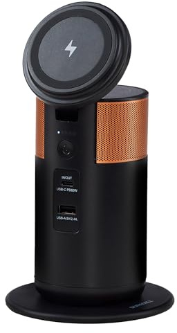 DURACELL, M100 kraftstation, lätt och kompakt, trådlös laddning, bärbar laddningsnav och laddare för bärbara datorer, telefoner, surfplattor, öronsnäckor och smartklockor, docka ingår