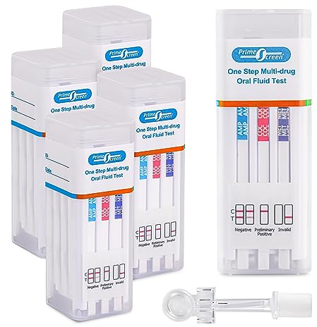 PrimeScreen, kit per test antidroga 7 in 1, test per la saliva, test dei fluidi orali, per cannabis, cocaina, velocità, eroina, ossia, PCP MET