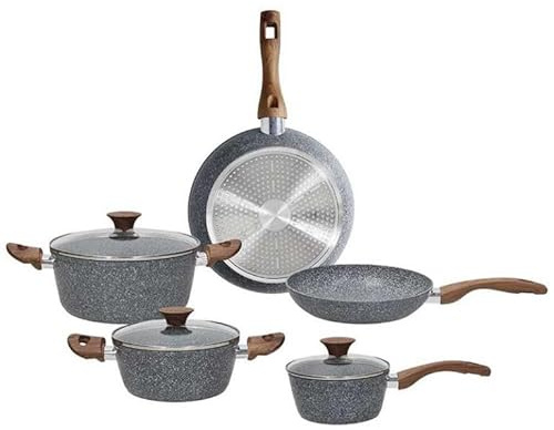 Set Batteria di Pentole anche Induzione Grancucina Top Granite 8 Pezzi