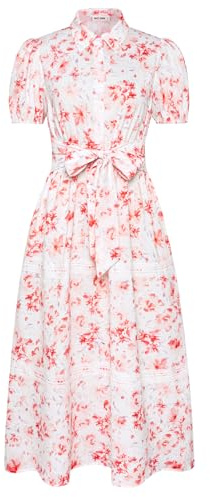GRACE KARIN Women Polo Collar Maxi Floral Dress for Wedding Fashion A Line Swing Wedding Guest Dress