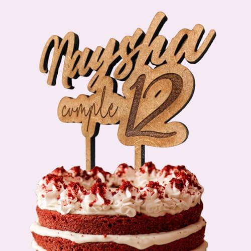 Topper Personalizado MDF 13 x 15 cm, Topper Uno, Topper Tarta Personalizado, Decoración Personalizada para Tarta de Cumpleaños, Topper de Madera Personalizado para Bautizo, Comunión, Boda