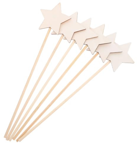 CIYODO 10 Stück Holz Feenstab Bastelset Mit Sternform Diy Zauberstäbe Für Kindergeburtstag Kreatives Basteln Und Dekorieren
