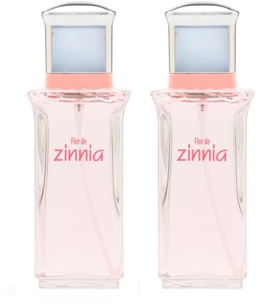 ZINNIA - Flor de Zinnia Promoción 2 x 100 ml, Colonia Mujer, Pack 2 Productos, Perfume Formato Spray, Eau de Toilette Femenina, Aroma Dulce Afrutado, Fragancia Fresca de Larga Duración