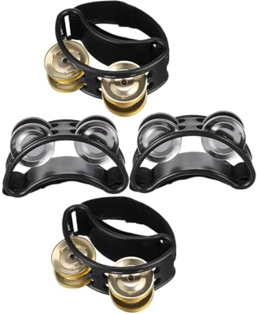 Milisten 4 Piezas de Doble con Cascabeles de Cómodo Pedal Ergonómico para Músicos Portátiles para Conciertos y Práctica Musical