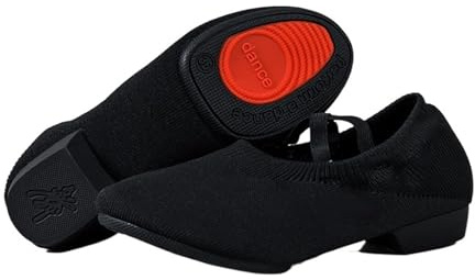 Zapatillas De Deporte Jazz Sin Cordones For Mujer, Zapatos Baile Red For Hombres, Adultos, Niños Y Niñas, Botas Deportivas Negras(1,31)
