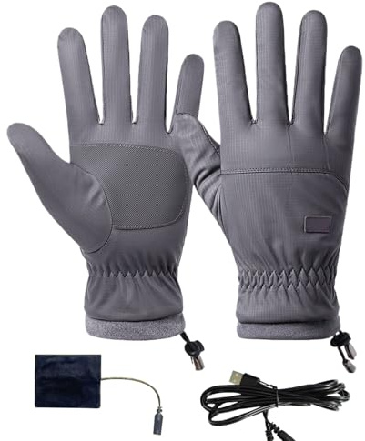 Guantes eléctricos calefactados – Calentadores de manos USB cálidos para hombres, manoplas eléctricas ergonómicas, suministros para clima frío para senderismo, esquí, trineo, snowboard, deportes
