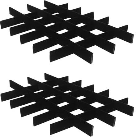 Zerodeko Séparateurs Réglables pour Boîtes à Bijoux 4 Compartiments Noirs Inserts Amovibles en Doublure Douce Anti-Usure Accessoires de Rangement Polyvalents pour Organiseurs et Tiroirs
