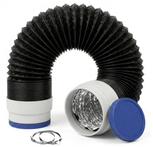 4 x 8FT Flexible Dryer Vent Hose, 6-Layer Aluminum Duct w/Rubber Seals & Clamps, Heat-Resistant Exhaust Hose for Tight Spaces, Universal Dryer Vent Kit (4IN x 8FT)