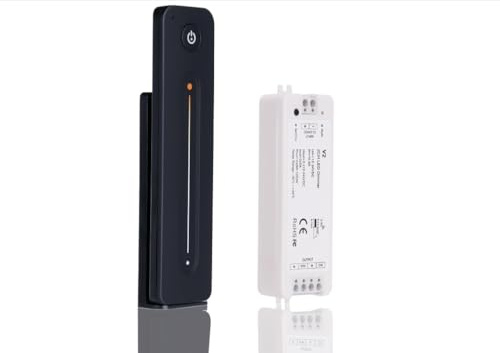 ARCELI Contrôleur RVB pour bandes LED, télécommande RF 2,4 GHz, 3 canaux x 4 A, variateur mural avec curseur tactile [DC12/24 V]