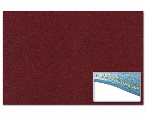folia 510322 - Bastelfilz 3,5 mm, ca. 30 x 45 cm, 1 Bogen, dunkelrot, formstabil, klebefleckenfrei - ideal für vielfältige Bastelarbeiten