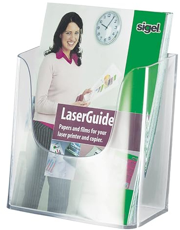 SIGEL LH116 Porta-depliant da parete, in acrilico, con 1 tasca per A5, 1 pz