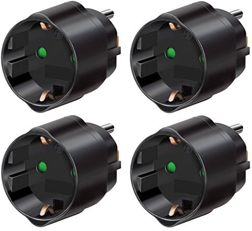 Brennenstuhl Reisestecker/adapter (4 Stück, Schutzkontakt für USA, Mexiko, Kanada, Dominikanische Republik usw.) schwarz, 1508550