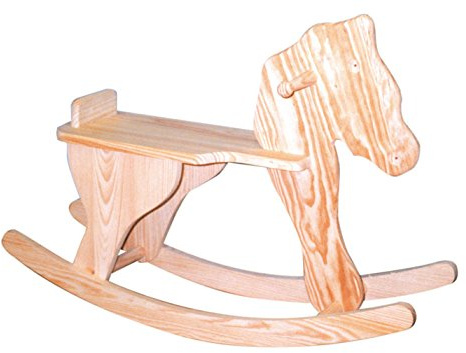 GRECA Caballito balancín. En Madera de Pino Macizo, Crudo. para Pintar. Decoración y Manualidades. Medidas (Ancho/Fondo/Alto): 78 * 23 * 54 cms.