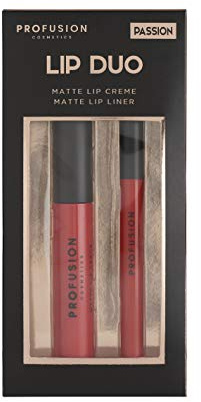 Profusion Cosmetics Lip Duo Passion - Vivid Matte Bright Red