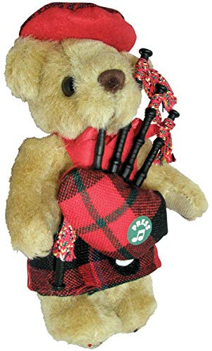 I LUV LTD Musical Teddybär Brown Clan Tartan Schottisches Geschenk, Hergestellt in Schottland