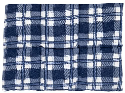 Giraffenland Traubenkernkissen groß 40x30cm 6-Kammer - Flanell karo-blau - Wärme und Kälte - Kissen 30x40 - Traubenkern - Flanell karo-blau