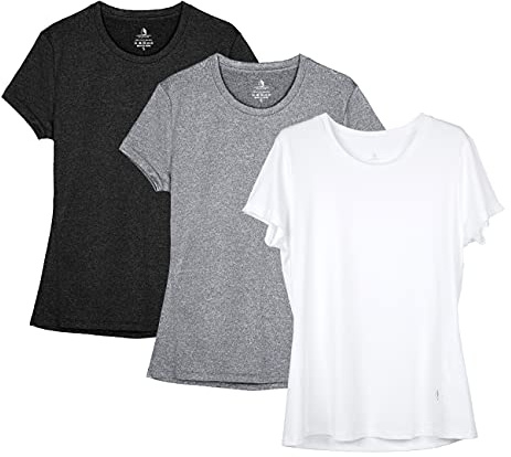 icyZone® Damen Sport T-Shirt Running Fitness Shirts Sportbekleidung Kurzarm Oberteile Shortsleeve Top
