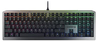 CHERRY MV 3.0 trådbundet mekaniskt RGB-tangentbord med bakgrundsbelysning, Cherry Viola Switches. För spel eller arbete.
