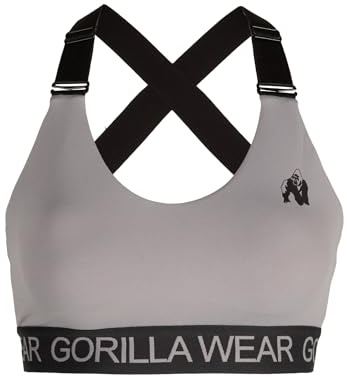 GORILLA WEAR Colby sport-BH för kvinnor, Grått, S