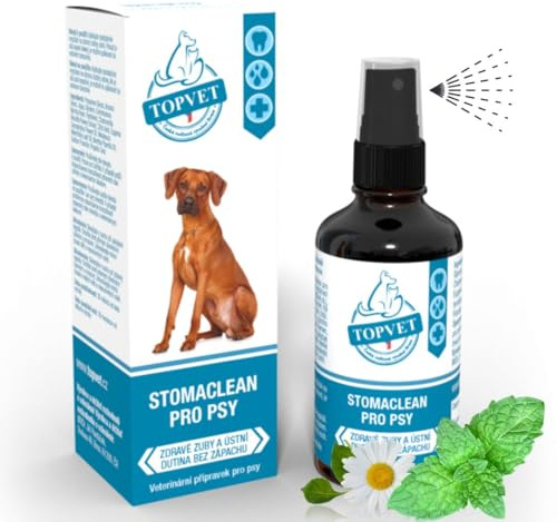 Stomaclean Dentalspray für Hunde mit natürlichen Wirkstoffen - Propolis, Myrrha Harz, Gewürznelkenbaum, Kamille, Teebaum, Panthenol, Minze - Zahnreinigung Hund - Effektive Zahnpflege Hund - 50 ml