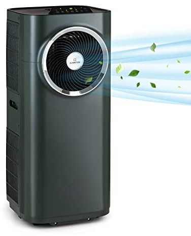 Klarstein Climatiseur mobile, climatiseur 5 en 1, ventilateur, déshumidificateur, purificateur d'air & mode nuit, contrôle par application, climatiseur d'appartement, 11 500 BTU, anthracite