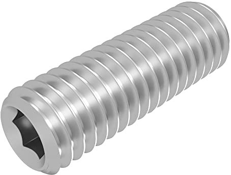 SECCARO Gewindestift mit Kegelkuppe M4 x 12 mm, Edelstahl V2A VA A2, DIN 913 / ISO 4026, Innensechskant, 20 Stück