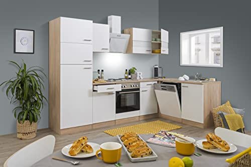 Respekta Küchenleerzeile Merle LBKBL280ESWS Weiß 280 cm Breite ohne Elektrogeräte