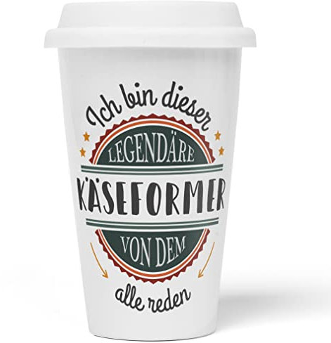 JUNIWORDS To-Go Becher mit Deckel, Ich bin dieser legendäre Käseformer, von dem alle reden (5054564)