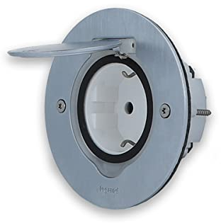 Versenkbare Bodensteckdose spritzwassergeschützt Schutz IP44 Wandsteckdose Edelstahl für Werkstatt, Küche, Garage, Arbeitsplatte VDE Einbausteckdose 089701