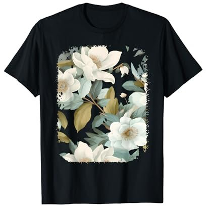 Hellebore Flower Bouquet Plant Lover Floral Pattern Design T-Shirt