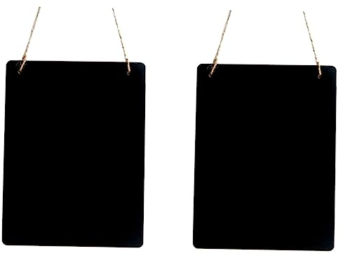2 Stück Holztafelanhänger schwarz Hochzeit Mini Etiketten Mini Kreidetafel Doppelseitige Kreidetafel Display Tafeln Dekoration Schild Hängetafel Blank
