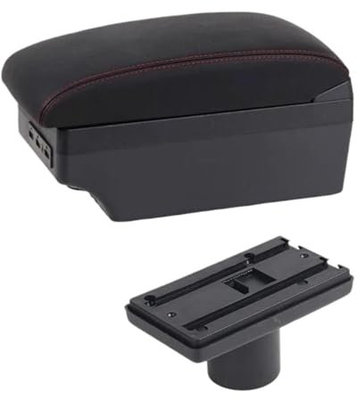 NATWEE Compatible con Seat para Ibiza 6j 6L, Caja De Pasamanos para Coche, Consola Central, Reposabrazos, Caja De Almacenamiento con Portavasos USB Reposabrazos De Coche(2)