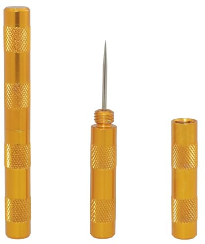 FMHXG Airbrush-Reinigungsrakel, Präge-Rakel, Edelstahl, Airbrush-Nadel, scharfe Mini-Ahle, handgefertigt, Rindsleder, Airbrush-Reiniger für Kunst, Malerei, Malerei, 2 Stück
