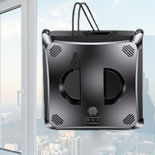 Robot Pulitore Di Finestre Con Spray D'Acqua Automatico, Robot Di Pulizia Della Finestra 3000pa Automatica Con Serbatoio Dell'Acqua Da 40 Ml/Rilevamento Del Sensore Anti -Falso/Telecomando ,Black