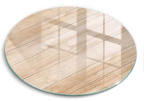 Wallfluent Robuste mit Motiv Anti-Rutsch-Pads Rund Durchmesser 40cm Gehärtetem Glas Hartglas Für küche Schneidebrett - Holzbretter