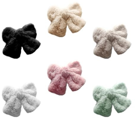 VICASKY Plüsch Haarnadeln Mit Großer Schleife 6 Stück Weiches Plüschmaterial Haarschmuck Für Frauen Und Mädchen Eleganter Geschenk Haarclip Für Partys Und Hochzeiten
