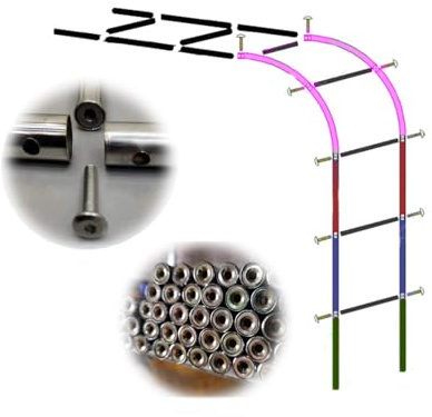YAVYAV Treillis De Jardin en Demi-Arche, Support en Acier Inoxydable pour Plantes Grimpantes, Tonnelle en Arceau A Rosiers, Murale, Décoration De Jardin(180 * 240cm(5.9 * 7.9ft))