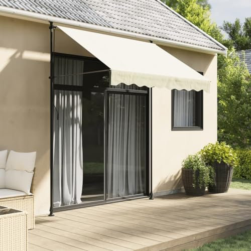 ZEYUAN Toldo retráctil Tela y Acero Crema 200x150 cm, Toldo Balcon, Toldos Exterior Terraza, Toldos para Ventanas, Toldo Vertical Exterior - 368745