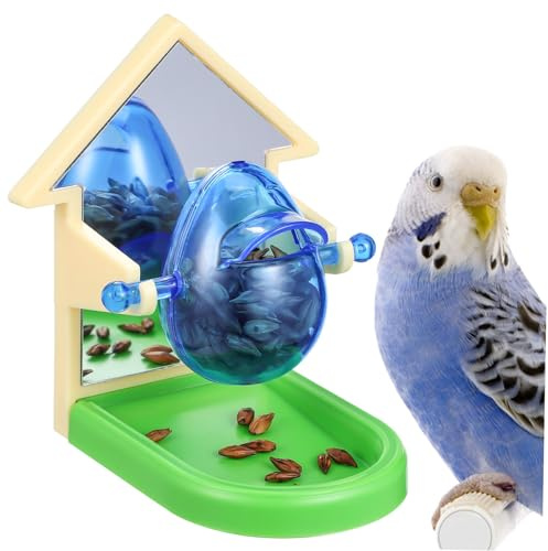 ORFOFE Parrot Food Leakage Toy, Pet Bird Training Toy with Metal and Plastic, Foraging Dispenser for Parrots and Pet Birds, Easy to Carry and Store, Cockatiel Food Random Color