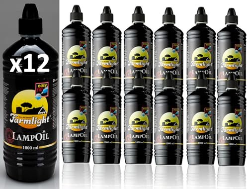 Lamp Oil (12 X 1 Litre Bottles). High grade clear paraffin lamp oil, ideal for indoor and outdoor use. Supplied with the Easyfill nozzle.