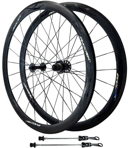 GEIRONV Paire Roues de Vélo Route 700C, Alliage D'aluminium Avant 2 Arrière 4 Roulements 20/24 Trous Jantes À Double Paroi Moyeu À Dégagement Rapide 7/8/9/10/11/12 Vitesses(Front Rear Wheel)