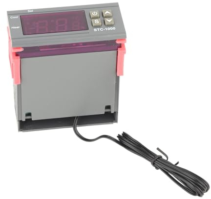 Naroote Digitaler Temperaturregler, Thermostat mit Sensor, Temperaturregler STC-1000 mit Alarmfunktion für Heiz- und Kühlanwendungen (12V)