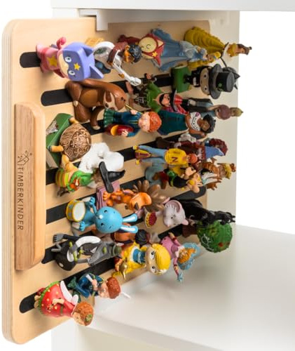 TIMBERKINDER® Magnetisches Figuren Regal kompatibel mit IKEA KALLAX | Ausziehbar zur Aufbewahrung passend zu 70+ Tonies und 2X Toniebox | Einsatz für IKEA KALLAX