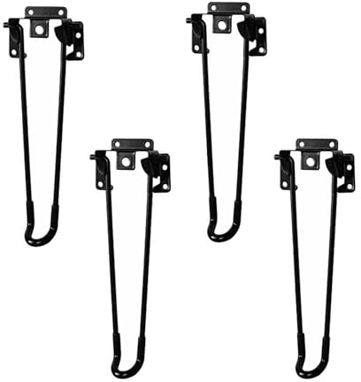 MZZHEDIE Schwarz Möbelfüße,4 Stück Haarnadel Tischbeine Klappbar,Metallische Haarnadelbeine,Klappbare Stützbeine aus Metall,für Couchtisch,Schreibtisch,Betttisch,DIY-Möbel (50cm(19.7in))