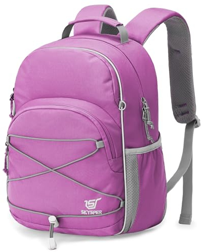 SKYSPER Rucksack Kinder 12L, Kinder Wanderrucksack ab 6-10 Jahre | Kindergartenrucksack mit Brustgurt für Brotdose, Kindergarten, Schule, Ausflüge und Wanderungen,Lila