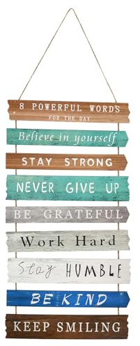 DecoracióN Pared Motivacional, Adornos Pared con Palabras Poderosas, Cartel de Madera EsfuéRzate, Cree en Ti Mismo, Cartel Colgante para El Hogar O La Oficina